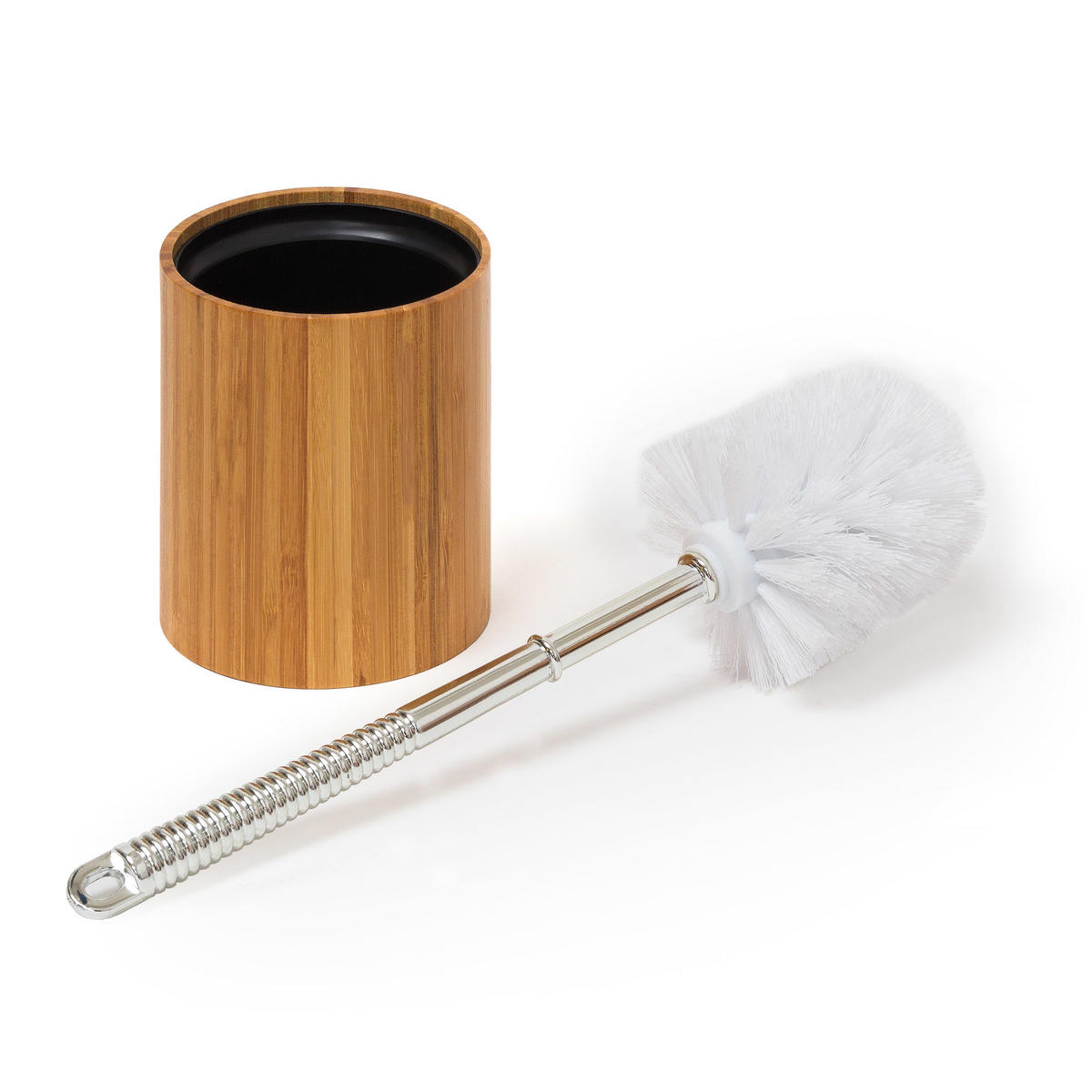 WC-BÜRSTENHALTER - Hellbraun, Holz/Kunststoff (10.4/33/10.4cm) - Relaxdays