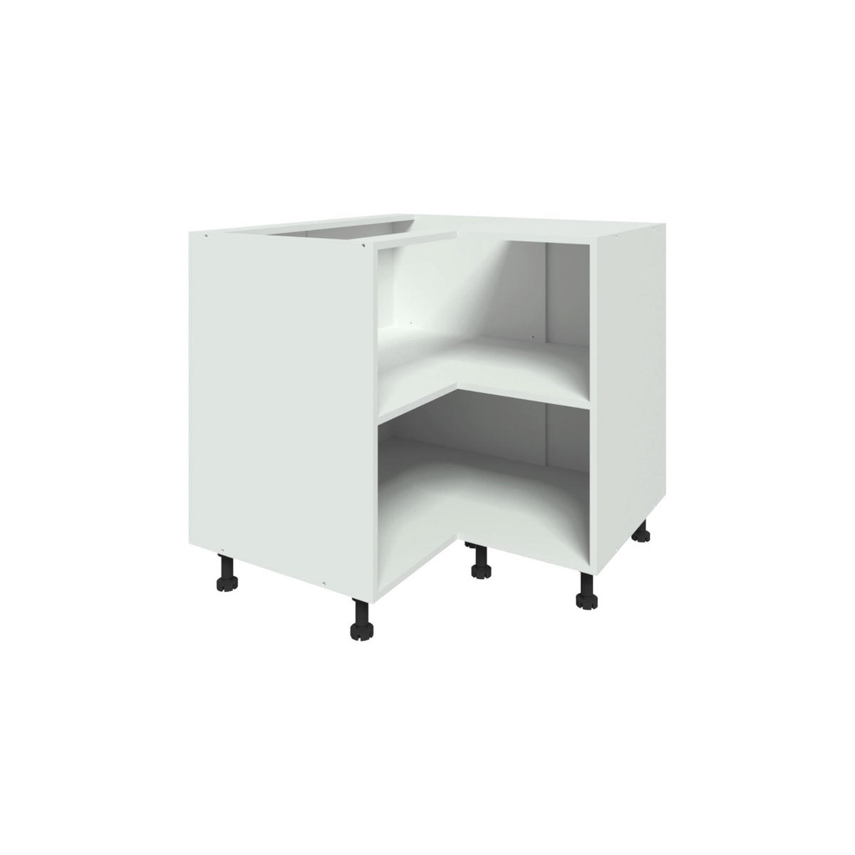 ECKUNTERSCHRANK – 86 cm – KU-DN90 – Lunara – Weiß Matt - Weiß, Holzwerkstoff (86/72/86cm) - hi-markt