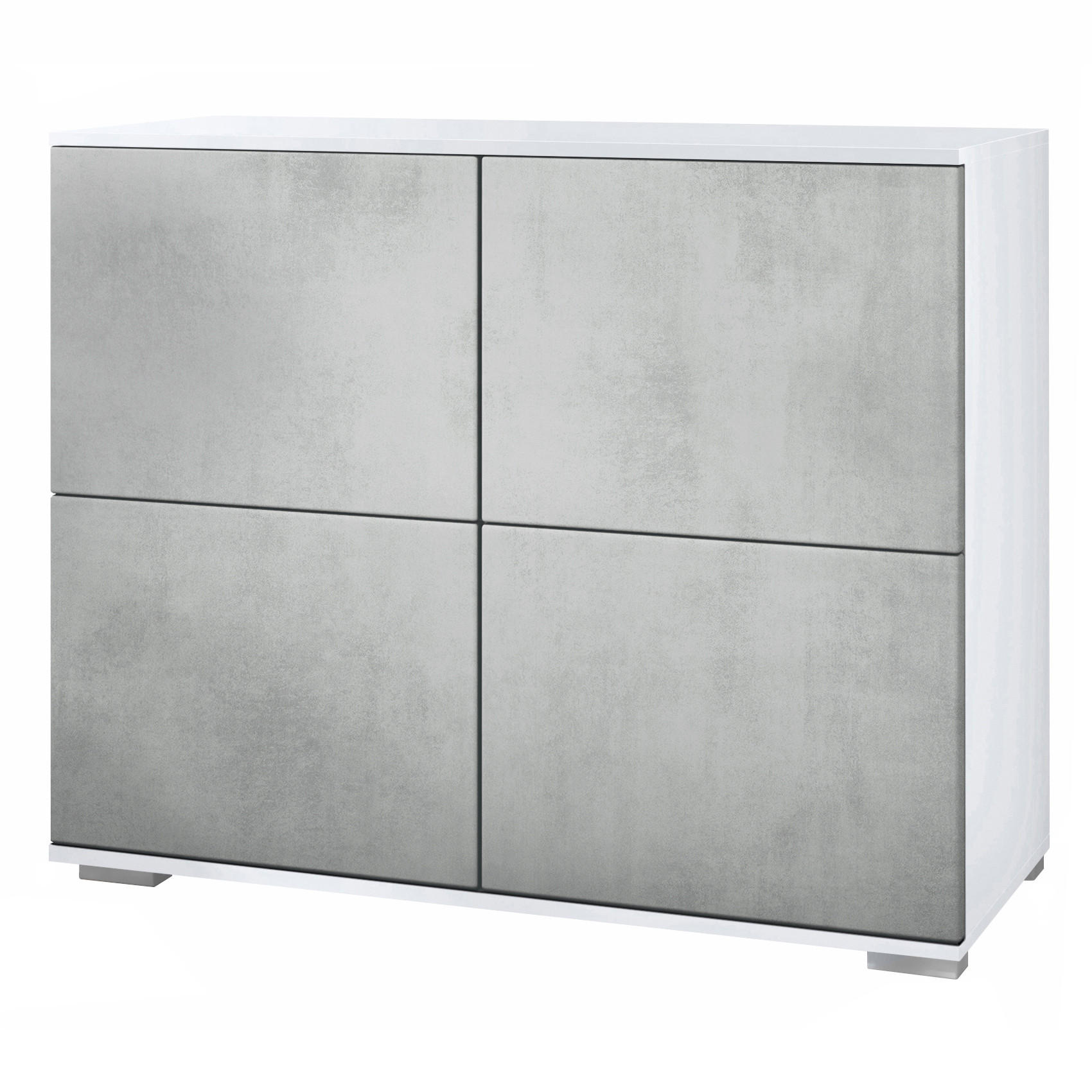 KOMMODE Rova Beton Oxid Optik - Hellgrau, Holzwerkstoff (92.5/75.5/35cm) - Vladon