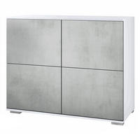KOMMODE Rova Beton Oxid Optik - Hellgrau, Holzwerkstoff (92.5/75.5/35cm) - Vladon