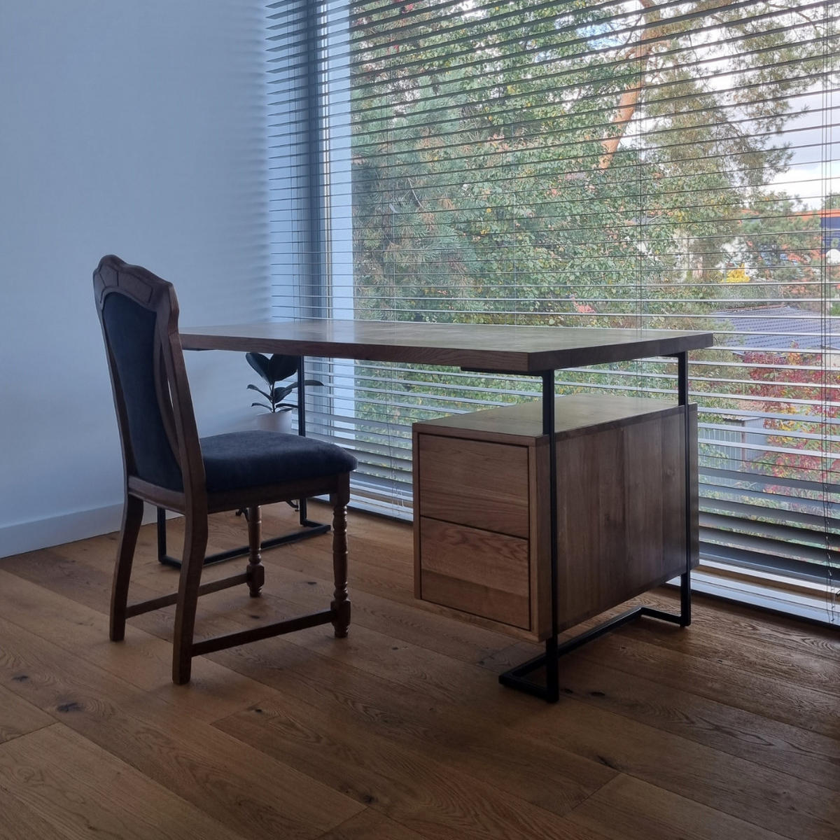 SCHREIBTISCH im Industriestil für das Arbeitszimmer oder Kanzlei OLIMPIA - Eichefarben, Holz (70/140/75cm) - Rawood Furniture