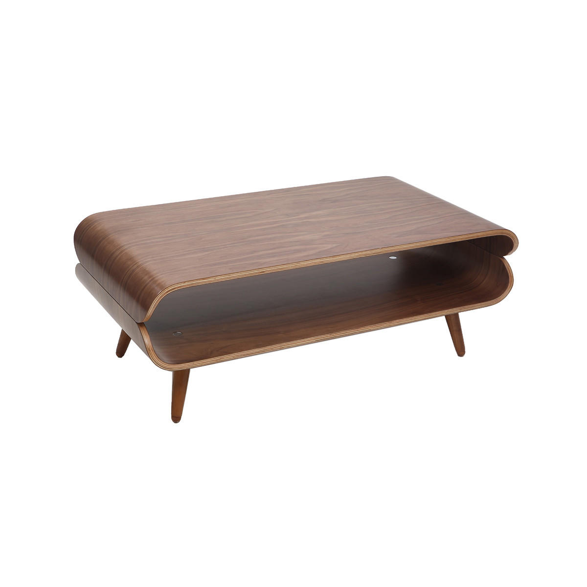 COUCHTISCH Design Nussbaum TAKLA - Walnussfarben, Holz (118/60/45cm) - Miliboo