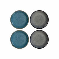 KERAMIKTELLER Matera anthrazit-blau ø 16,3 cm 4er Set - Blau/Anthrazit, Keramik (16.3cm) - Leonardo Living
