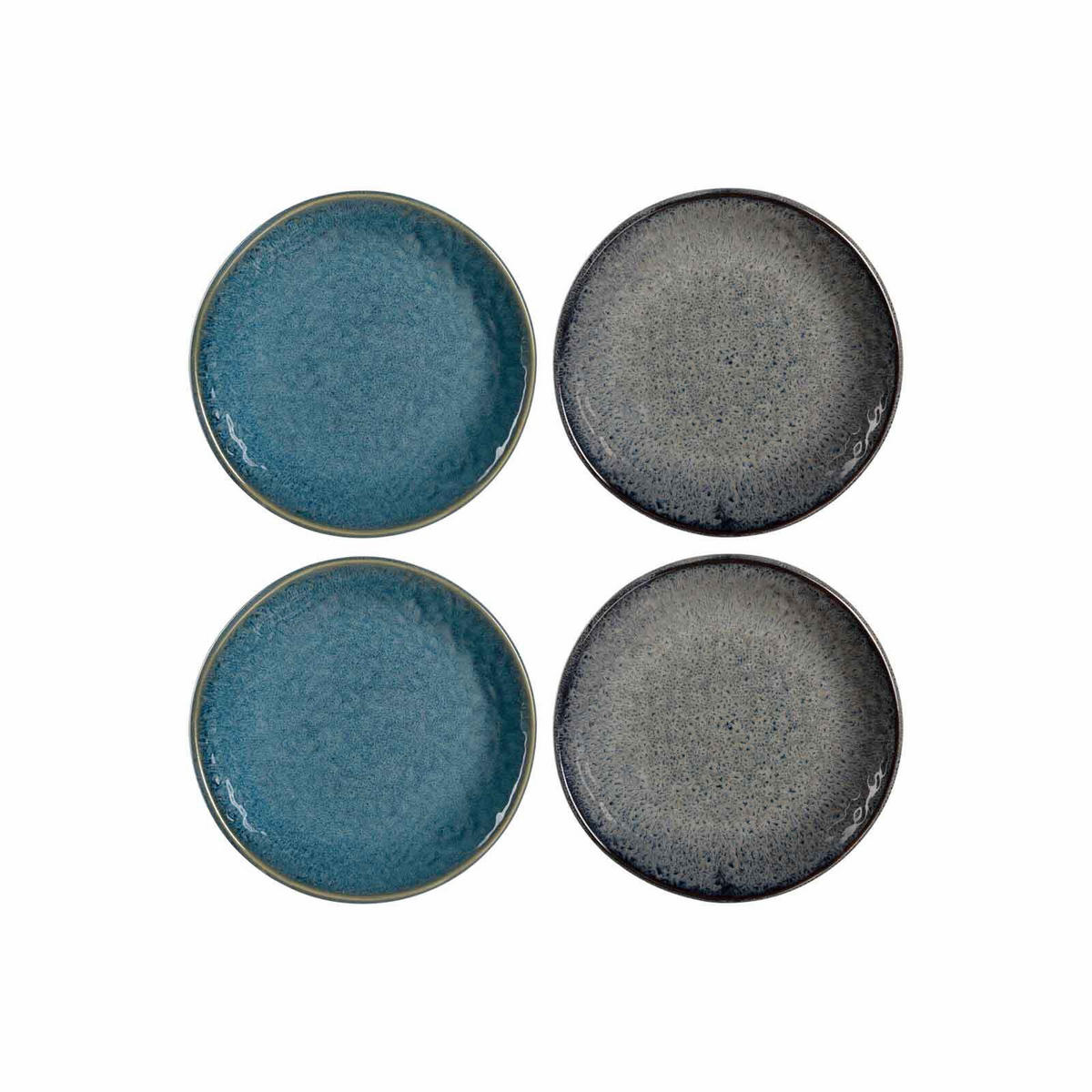 KERAMIKTELLER Matera anthrazit-blau ø 16,3 cm 4er Set - Blau/Anthrazit, Keramik (16.3cm) - Leonardo Living