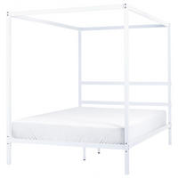 HIMMELBETT 140/200cm Weiß Lestards - Weiß, Metall (140/200cm) - Beliani