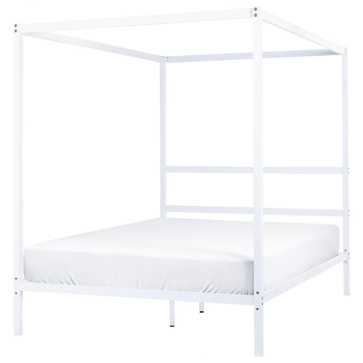 HIMMELBETT 140/200cm Weiß Lestards - Weiß, Metall (140/200cm) - Beliani