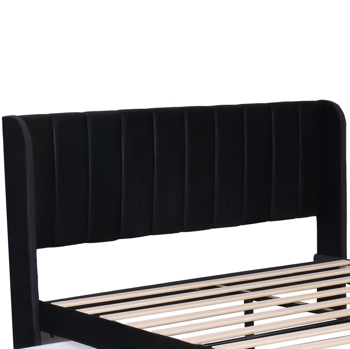 POLSTERBETT mit 2 Schubladen und Lattenrost 140x200 cm Samt Schwarz - Schwarz, Holzwerkstoff (140/200cm) - Beauniv