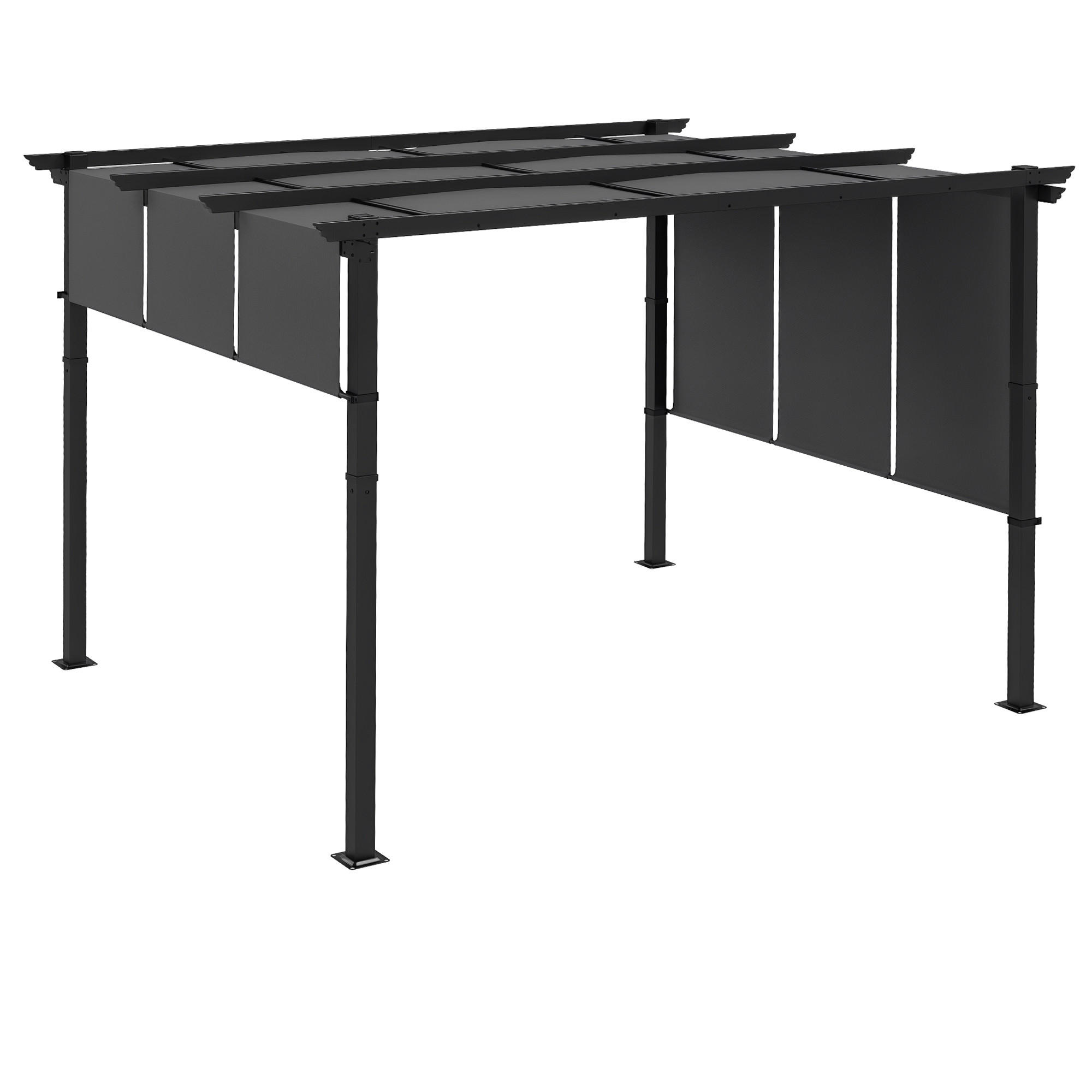 MARKISE Sonnenschutz. Pergola, wetterbeständig, inkl. Befestigungsmaterial, 3 x 3,5 m, Dunkelgrau - Dunkelgrau, Metall (357/235/296cm)