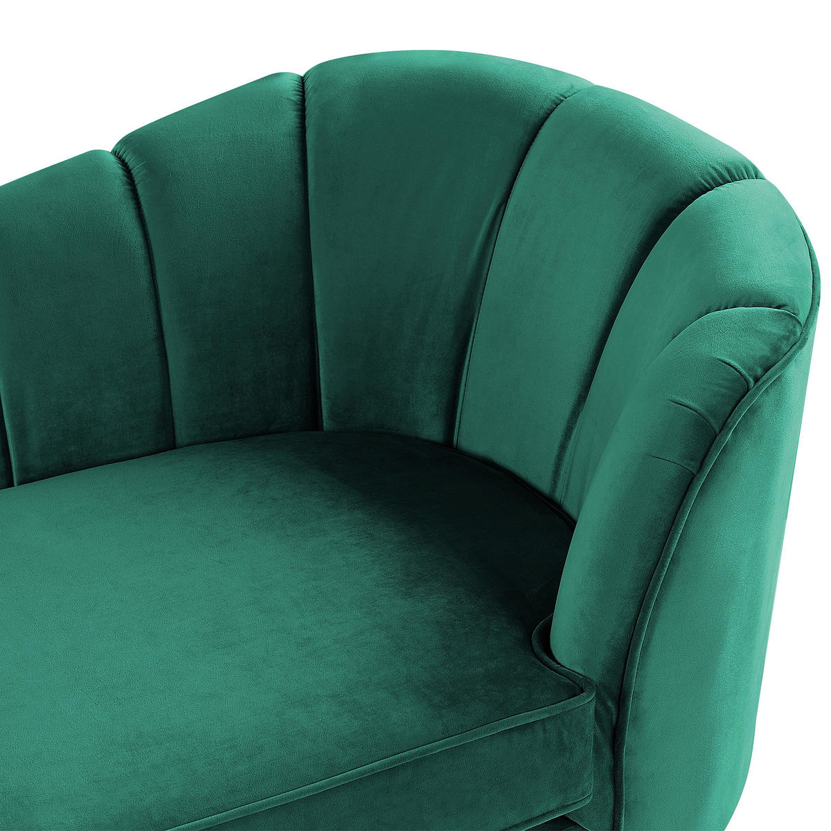 CHAISELONGUE Samtstoff smaragdgrün rechtsseitig Allier - Goldfarben/Grün, Textil (150/75/76cm) - Beliani