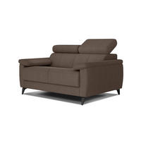 SOFA TAUNUS 2-Sitzer, braun - Schwarz/Braun, Holzwerkstoff/Textil (141/80/102cm) - Courtois Laville