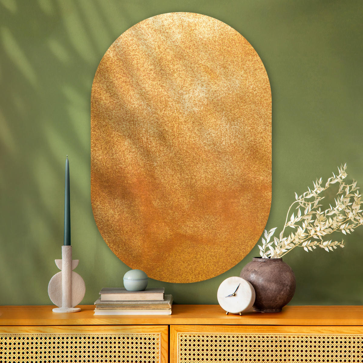 WANDBILD Eisen - Rost - Gold - Metall - Luxus 80x120 cm - Goldfarben, Kunststoff (80/120cm) - MuchoWow