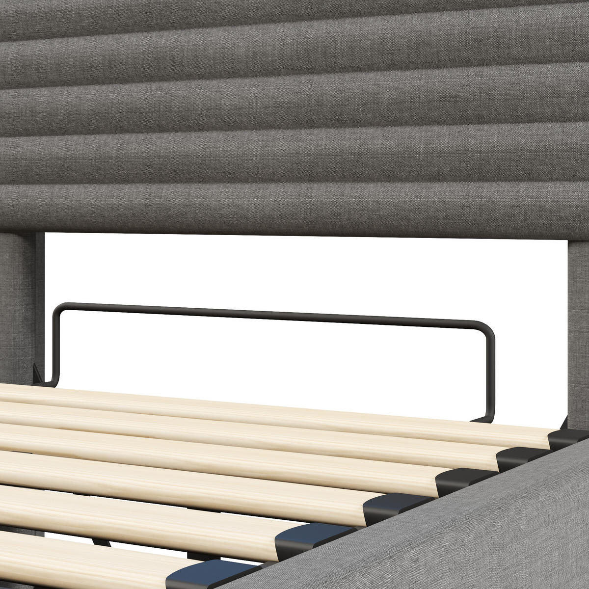 POLSTERBETT 90/200 cm in Grau mit Bettkasten, LED und USB - Grau, Holzwerkstoff/Textil (90/200cm) - CHICFURN