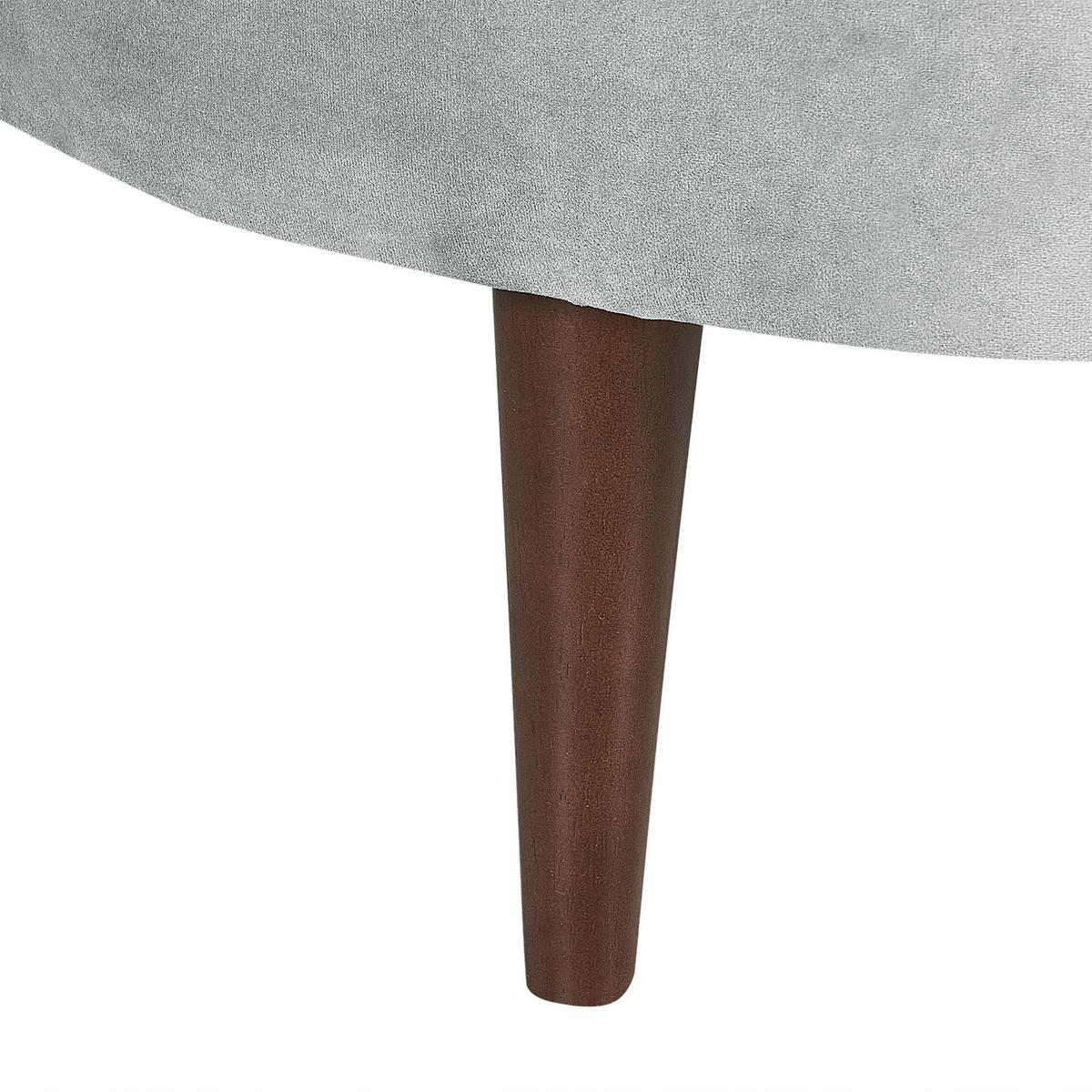CHAISELONGUE Samtstoff hellgrau linksseitig Chaumont - Dunkelbraun/Grau, Textil (168/75/74cm) - Beliani