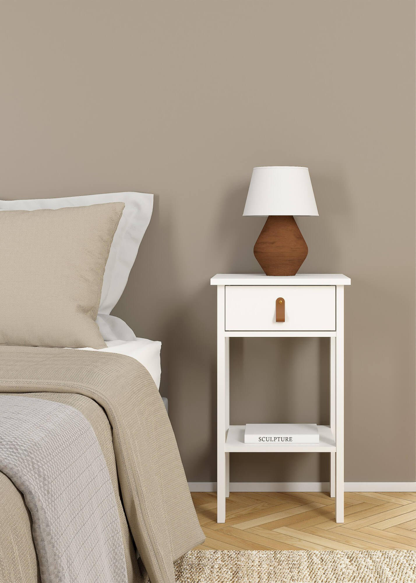 NACHTTISCH Weiß 34.2/40/70.1 cm - Weiß, Holzwerkstoff (40/70.1/34.2cm) - DMORA