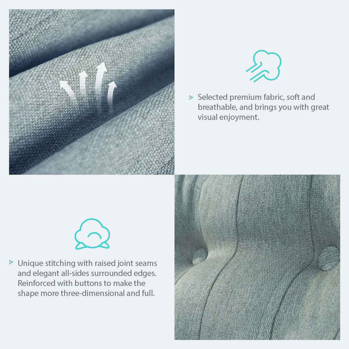 RÜCKENKISSEN Leinenlook Grau 100 cm - Grau, Textil (45/100cm) - Vercart