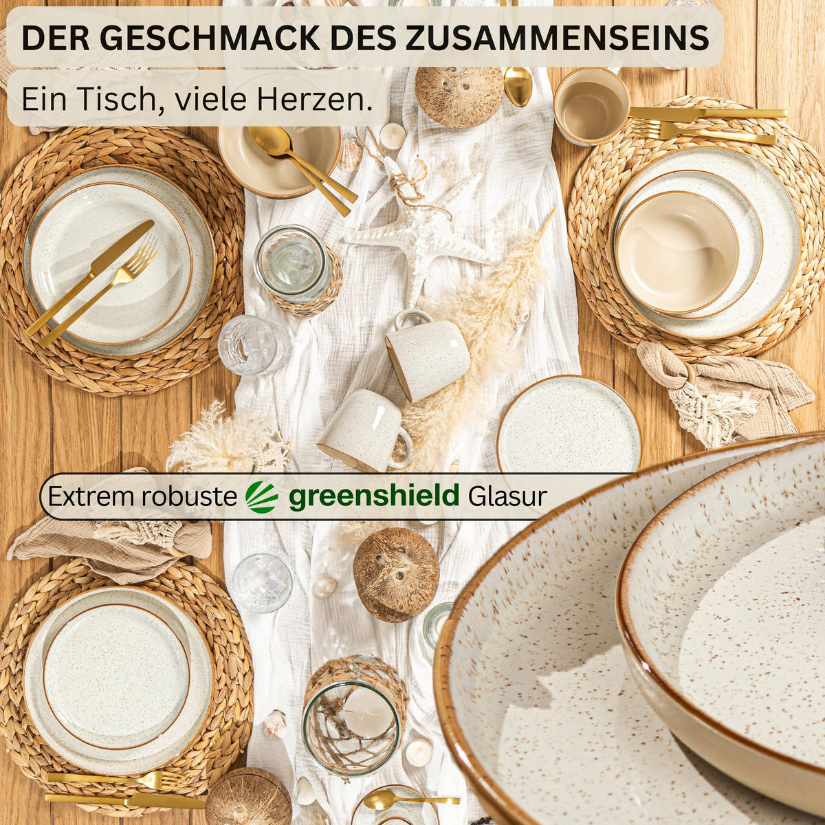 SPEISETELLER RIO CREME - 4 teilig aus Steingut - Creme, Keramik (13cm) - Sänger