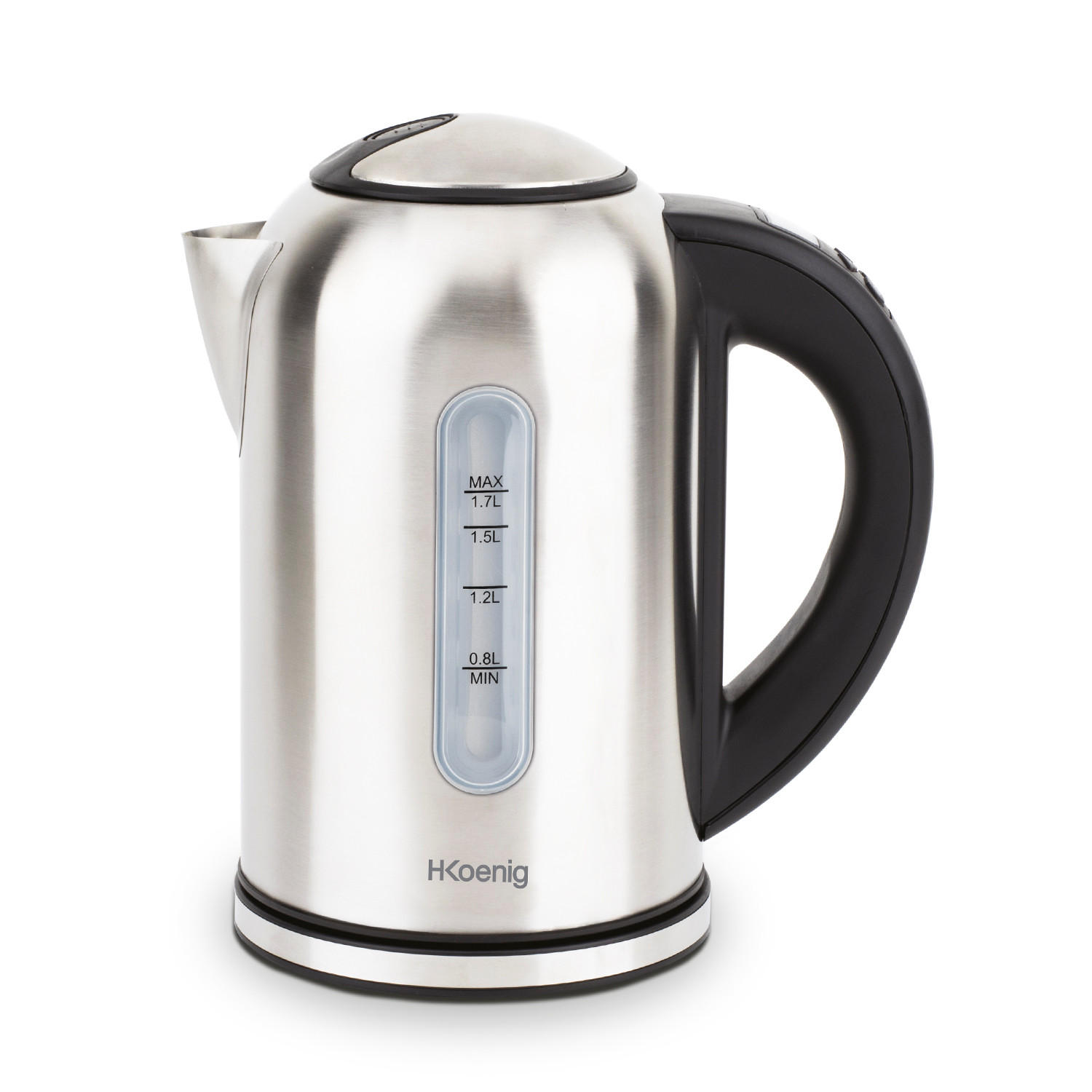 WASSERKOCHER BOE50 Silber, Programmierbar - Silberfarben/Schwarz, Metall (15/27/23.7cm) - HKoenig