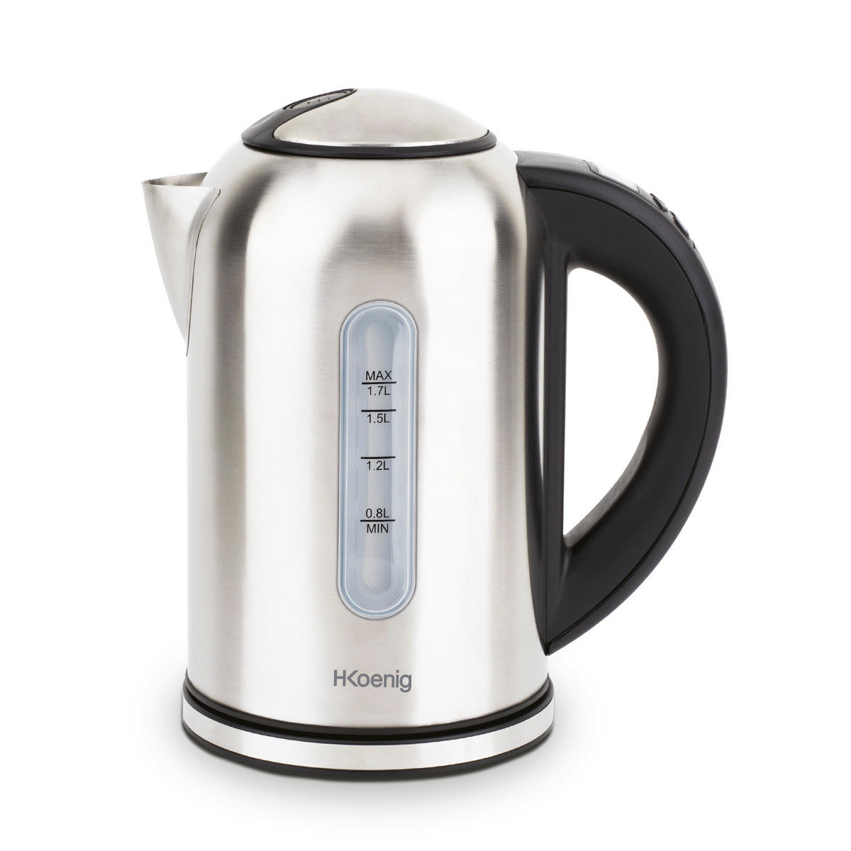 WASSERKOCHER BOE50 Silber, Programmierbar - Silberfarben/Schwarz, Metall (15/27/23.7cm) - HKoenig