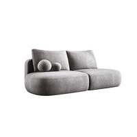 SCHLAFSOFA Moderne BABU mit Schlaffunktion – 3-Sitzer Sofa mit Bettkasten, DL-Automat, 2 Rückenkissen, 2 Zierkissen, 240x90x90 cm, Grau - Grau, Holz/Textil (240/90/90cm) - DomoHome