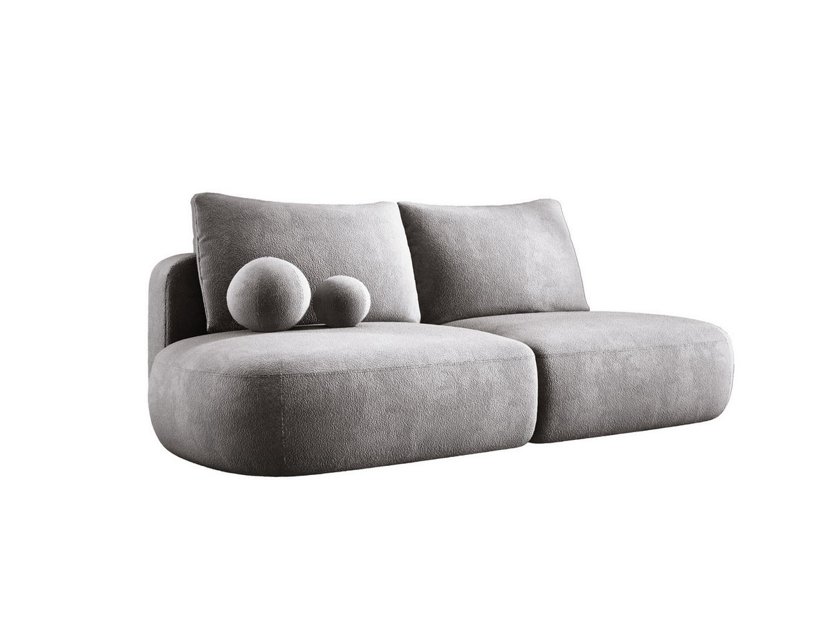 SCHLAFSOFA Moderne BABU mit Schlaffunktion – 3-Sitzer Sofa mit Bettkasten, DL-Automat, 2 Rückenkissen, 2 Zierkissen, 240x90x90 cm, Grau - Grau, Holz/Textil (240/90/90cm) - DomoHome