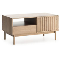 COUCHTISCH Sapporo mit 2 Schubladen und 2 Türen - Eichefarben, Holzwerkstoff (64/106/53cm) - Beautysofa