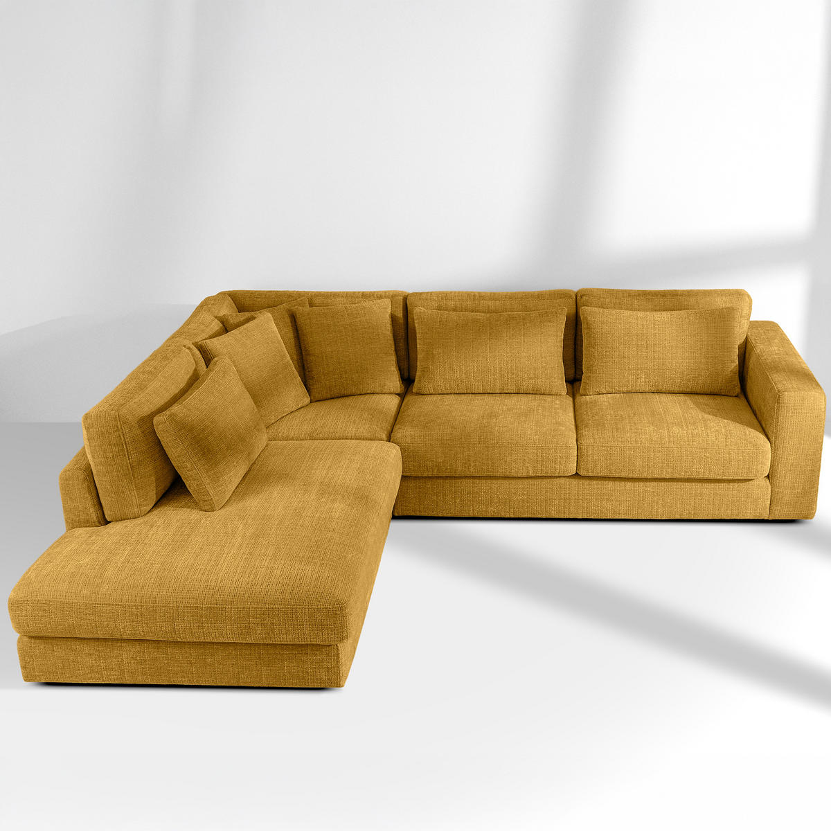 ECKSOFA links VERUS - Gelb, Holz/Holzwerkstoff (297/248cm) - KONSIMO®