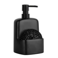 SEIFENSPENDER mit Schwammhalter Keramik Matt Schwarz 600ml - Schwarz, Keramik (10.5/20/9.5cm)
