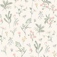 VLIESTAPETE Crosswell Coral Pink | Off-white Green | Blumen & Pflanzen | 10mx52cm - Pink, Papier/Kunststoff (52/1000cm) - Graham & Brown