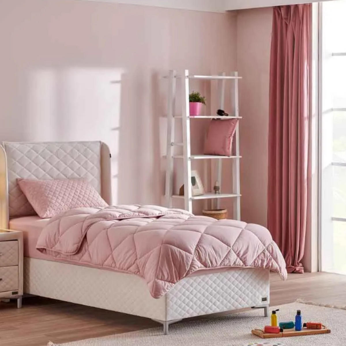 BOXSPRINGBETT Bambi Bett mit Matratze Thermo Control Weiß 180x200 - Weiß, Holz/Metall (180/200cm) - Bambi