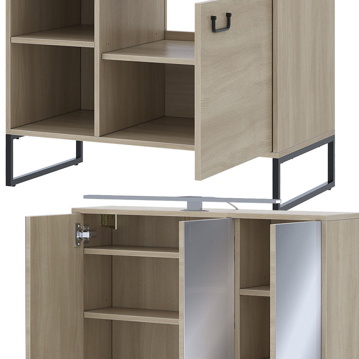 KOUPELNOVÝ NÁBYTEK Vionna Dub - černá/barva dubu, kompozitní dřevo (80/60/45.5cm) - Vicco