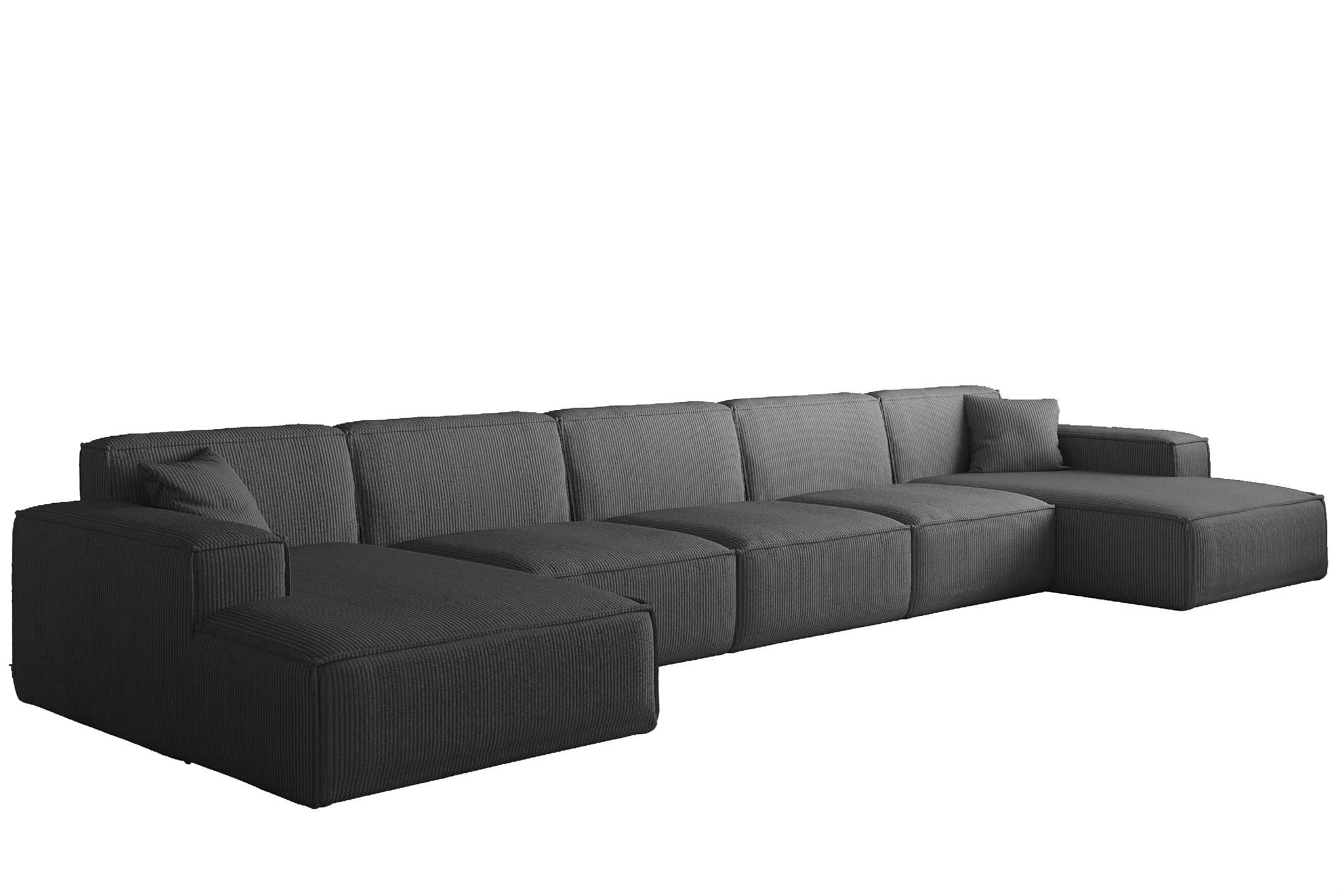 Fun Möbel Wohnlandschaft Anthrazit 462x73x165 cm