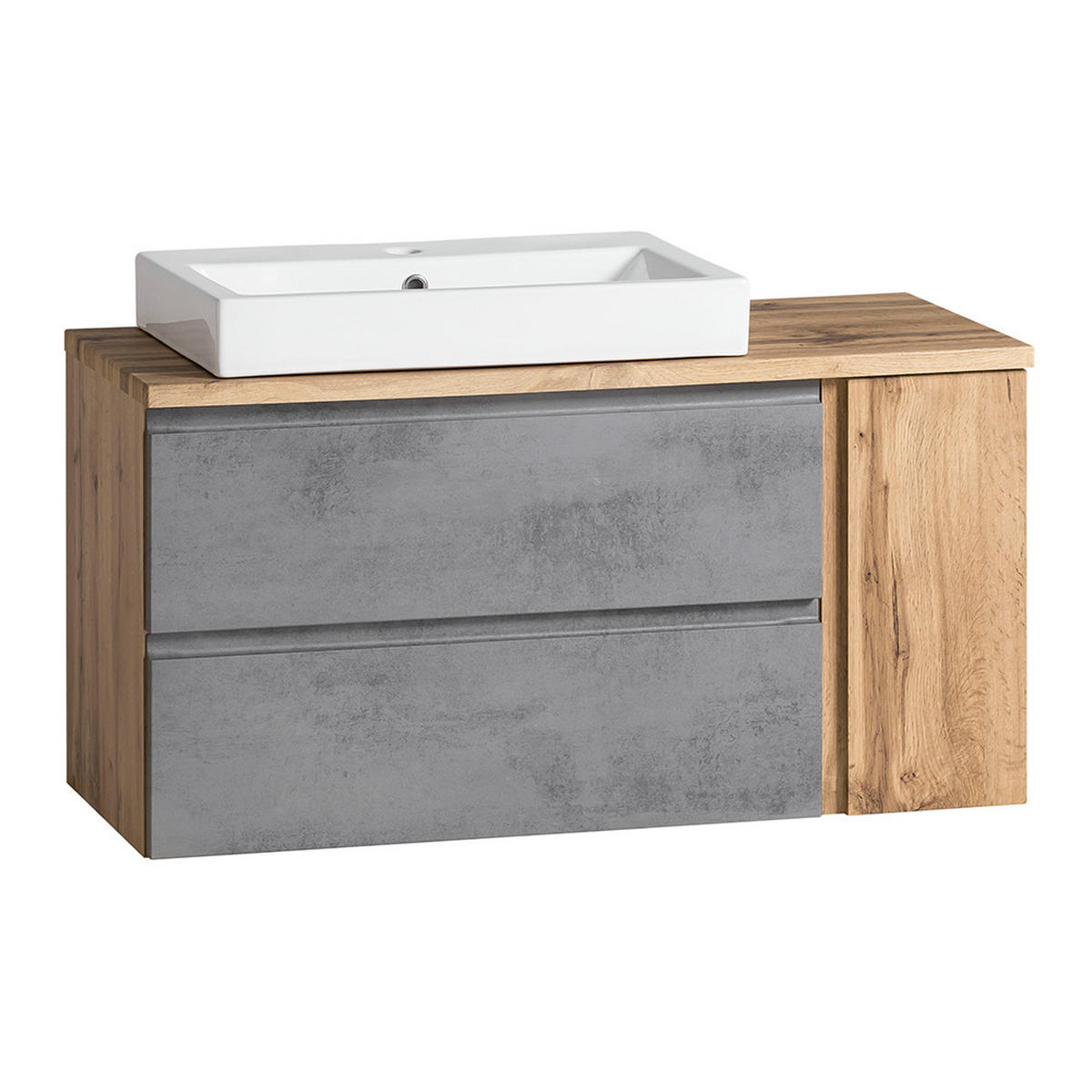 BADMÖBEL-SET Vasto-03 - Grau, Holzwerkstoff (105/200/47cm) - Lomado