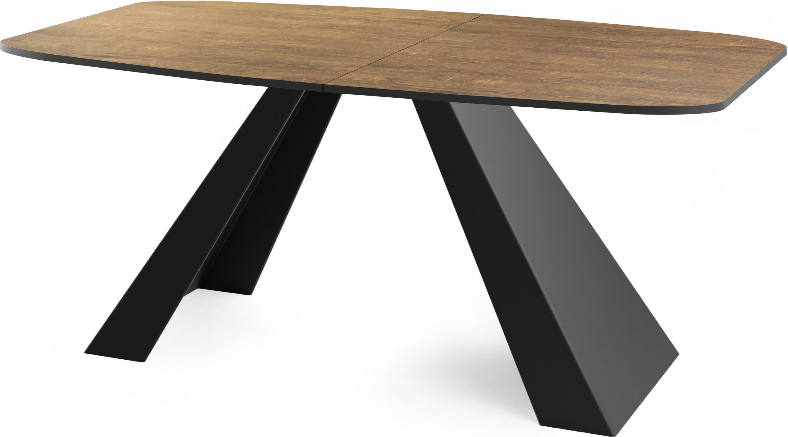ESSTISCH Monte rechteckig ausziehbar, Lefkas Eiche 180-220/90/76 cm - Alteiche/Schwarz, Holzwerkstoff/Metall (180/90/76cm) - WFL GROUP