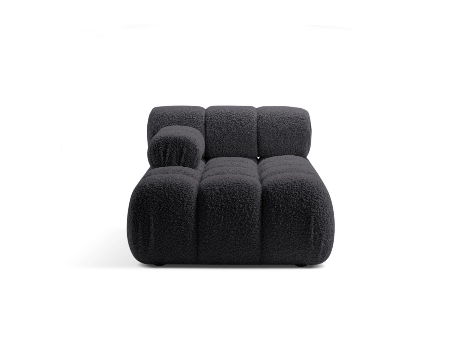 CHAISELONGUE links Bellis aus Boucle graphit - Graphitfarben, Textil (94/70/155cm) - Micadoni