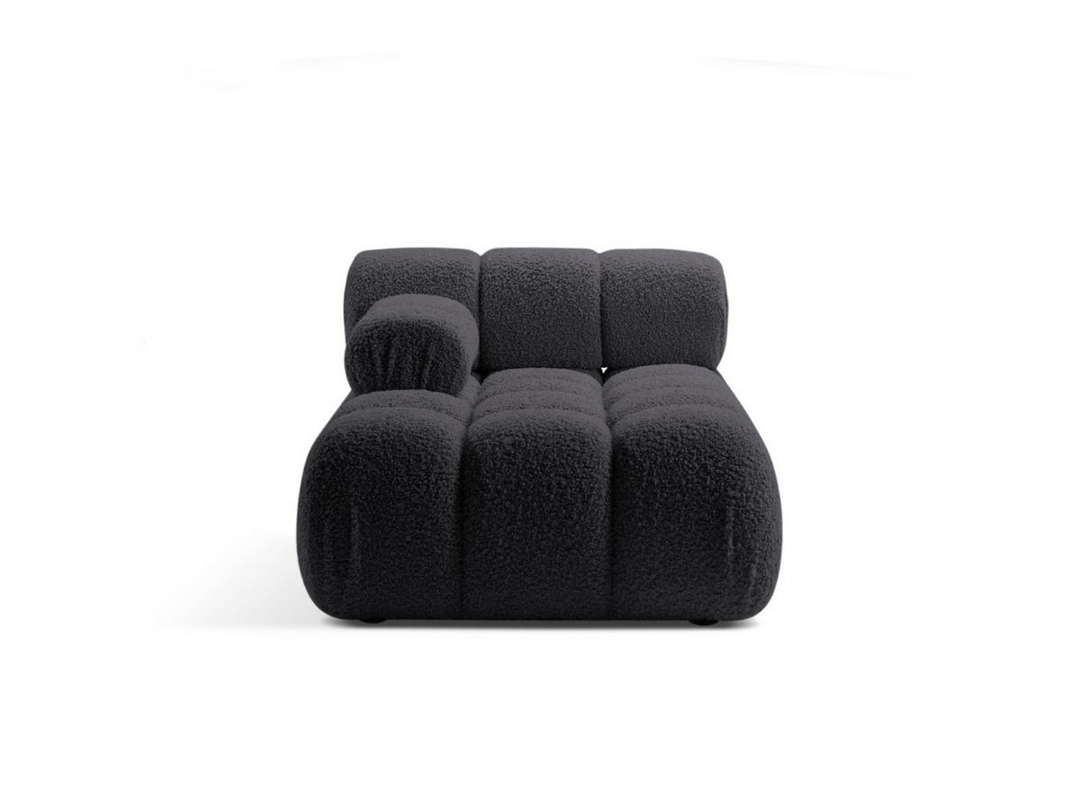 CHAISELONGUE links Bellis aus Boucle graphit - Graphitfarben, Textil (94/70/155cm) - Micadoni