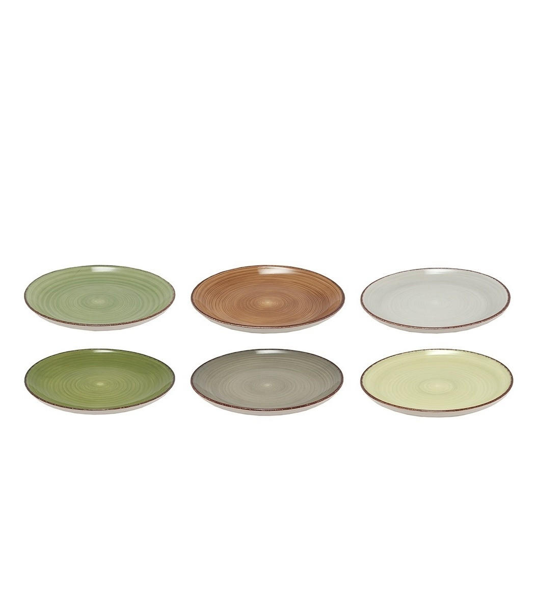 FRÜHSTÜCKTELLER / Dessertteller Deep Forest ø 19 cm - 6 Stück - Multicolor, Keramik (2/2/19cm) - Studio Tavola