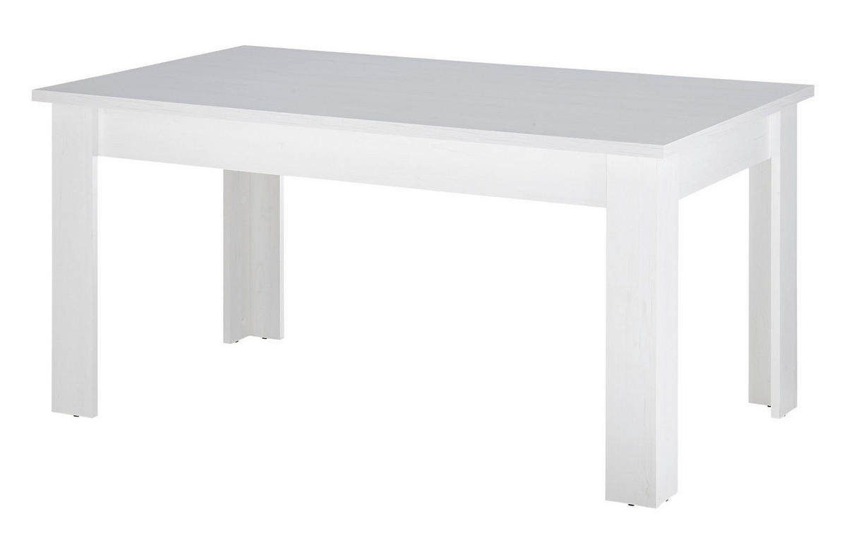 ESSTISCH weiß Pinie Landhaus, Tisch 160 x 90 cm - Weiß/Pinienfarben, Holzwerkstoff (160/90/76cm) - Furn.Design
