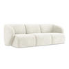 3-SITZER SOFA Chenille Stoff Weiß - Schwarz/Weiß, Holzwerkstoff/Kunststoff (244/75/94cm) - Makamii