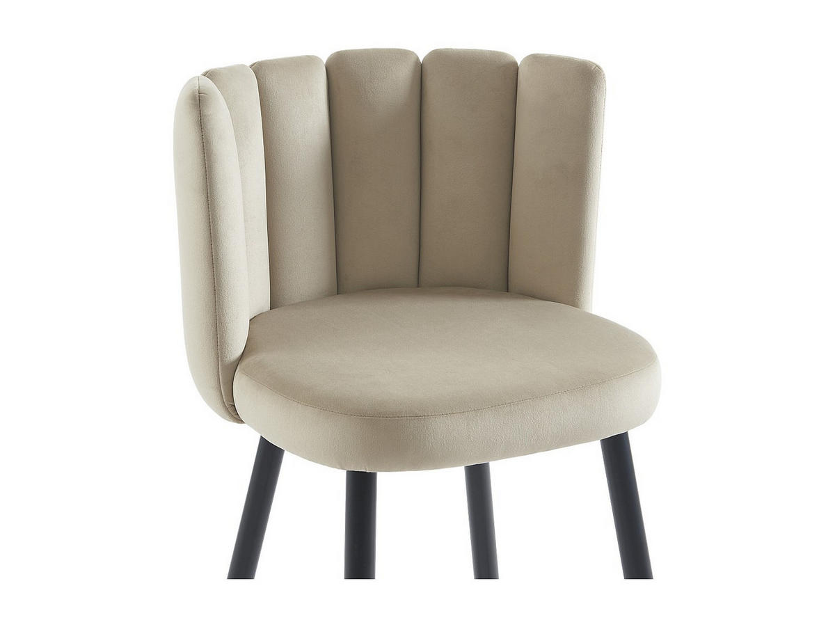 BARHOCKER 2er-Set - Samt & schwarzes Metall - Beige - PRANILA - Beige, Textil (53/102/56cm) - Pascal Morabito