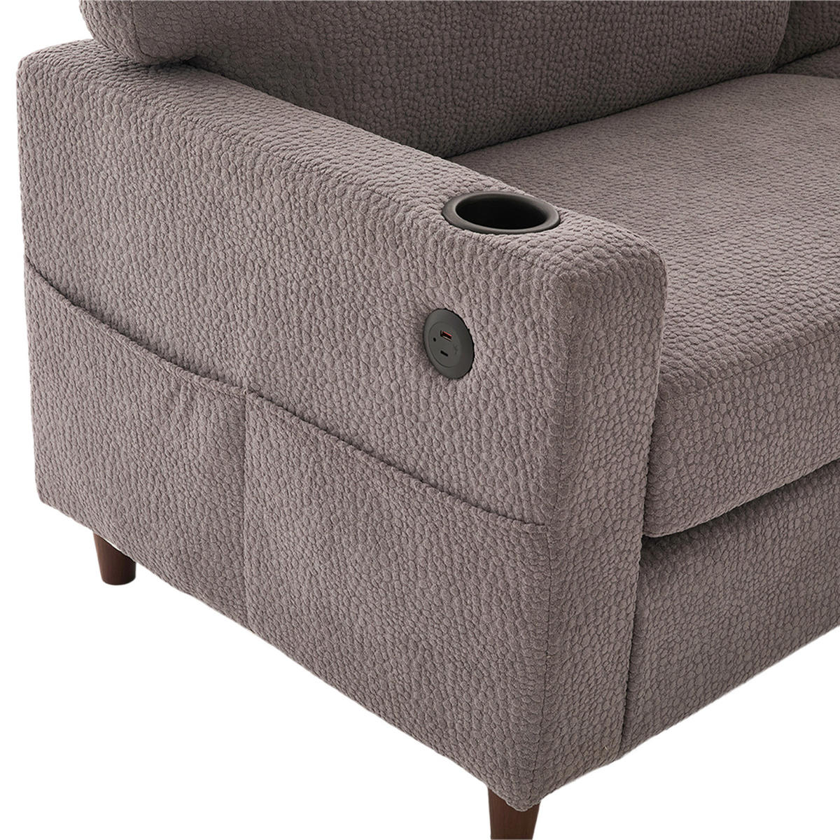 SOFA 2-Sitzer 203/77,5/86 cm Hellgrau - Hellgrau, Textil (77.5/86/203cm)