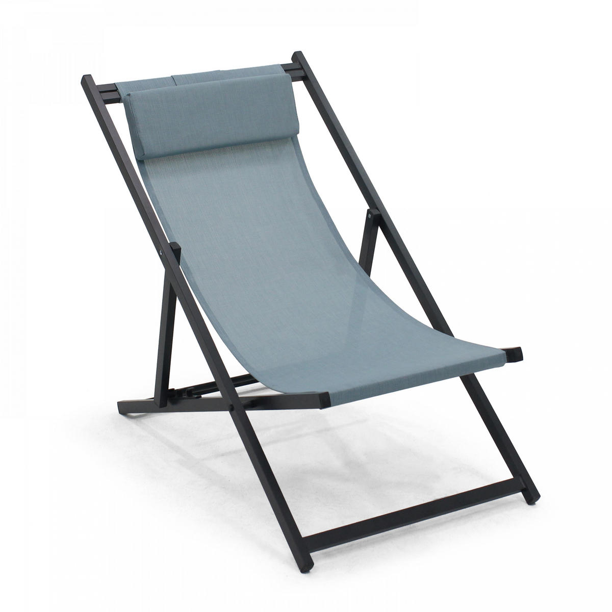 LIEGESTUHL 2-tlg., Blau - Blau, Metall (61/74/102cm) - Oviala