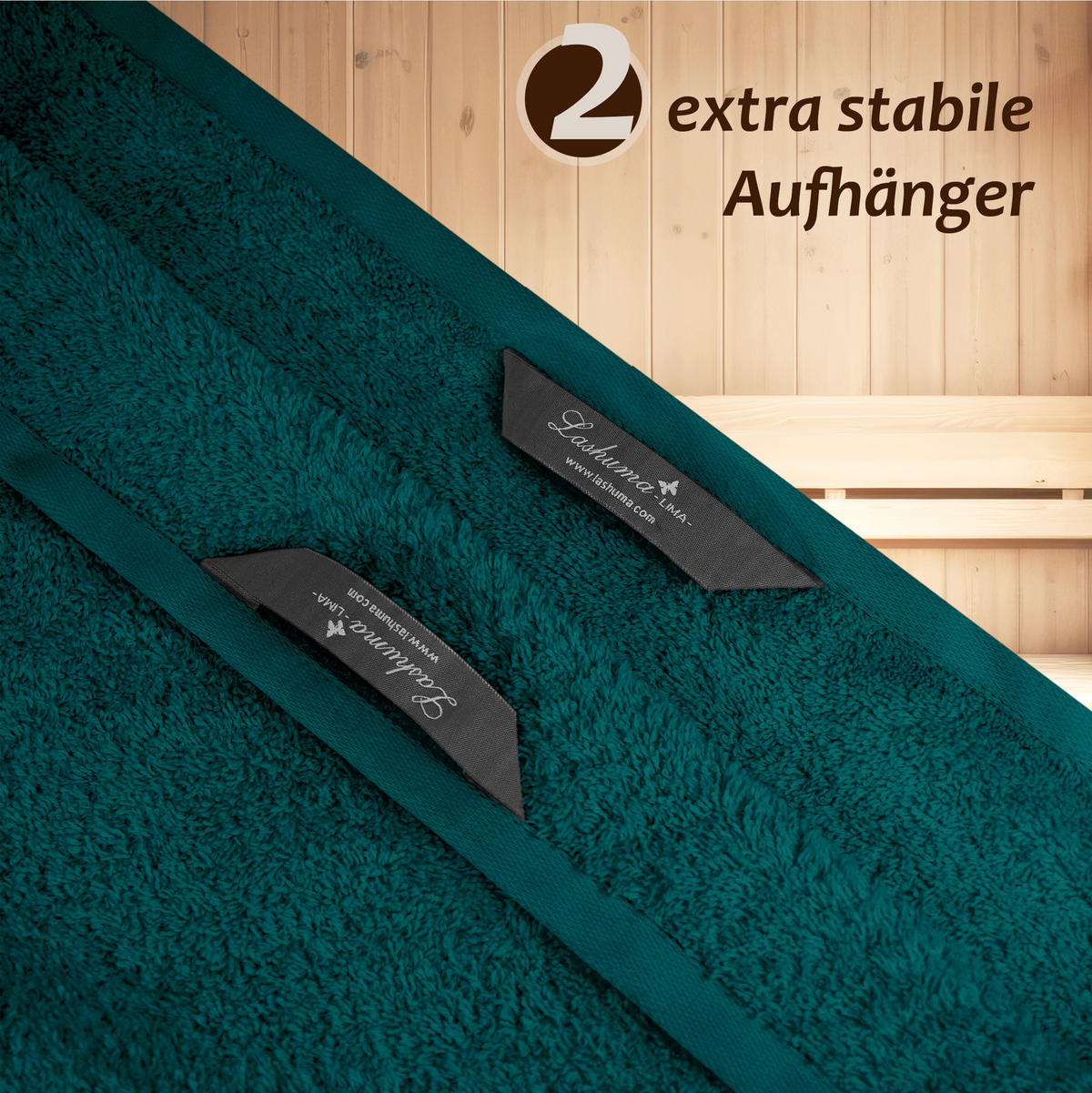 SAUNAHANDTUCH Lima Opalgrün 100x200 cm - Opal, Naturmaterialien (100/200cm) - Lashuma
