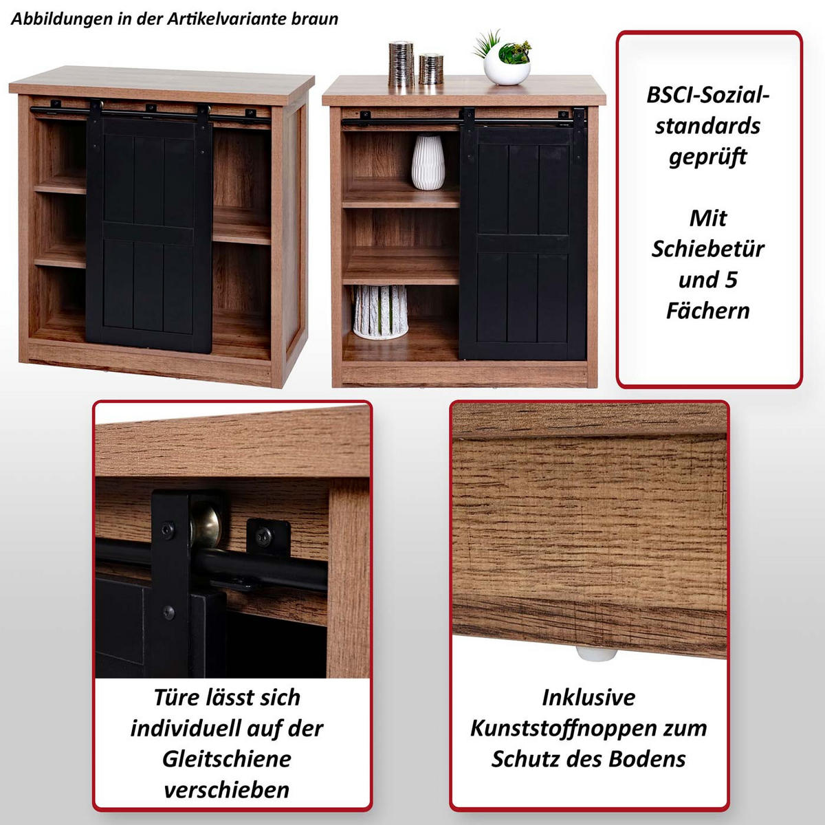 KOMMODE Braun - Braun, Holz (80/84/40cm) - MCW