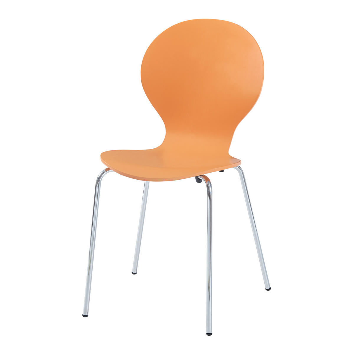 ESSZIMMERSTUHL-SET 4 TLG. Etne - Chromfarben/Orange, Holz/Metall (48/85/50cm) - [en.casa]