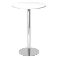 STEHTISCH rund STH 80/80/111,6 cm in Weiß/Chrom - Chromfarben/Weiß, Holzwerkstoff (80/80/111.6cm) - bümö