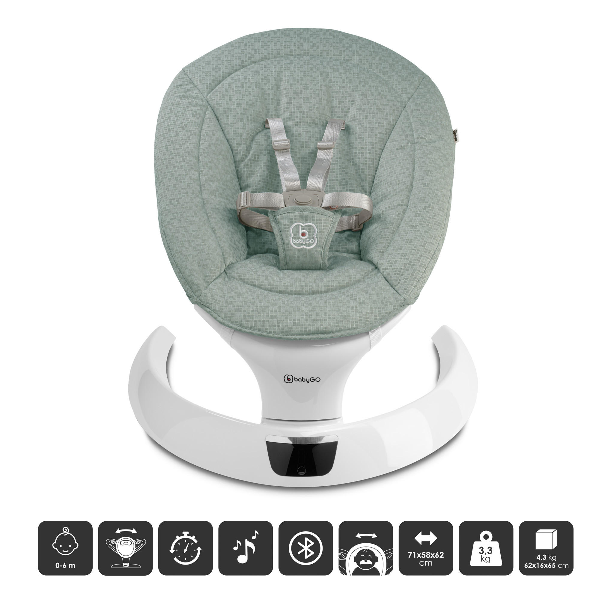 BABYWIEGE Swing grün - Grün, Kunststoff (58/62/71cm) - BabyGo