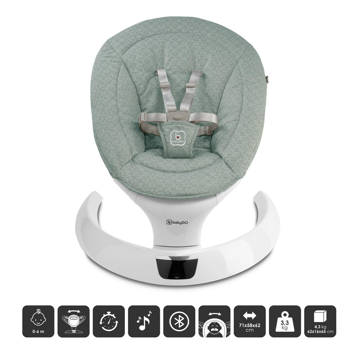 BABYWIEGE Swing grün - Grün, Kunststoff (58/62/71cm) - BabyGo