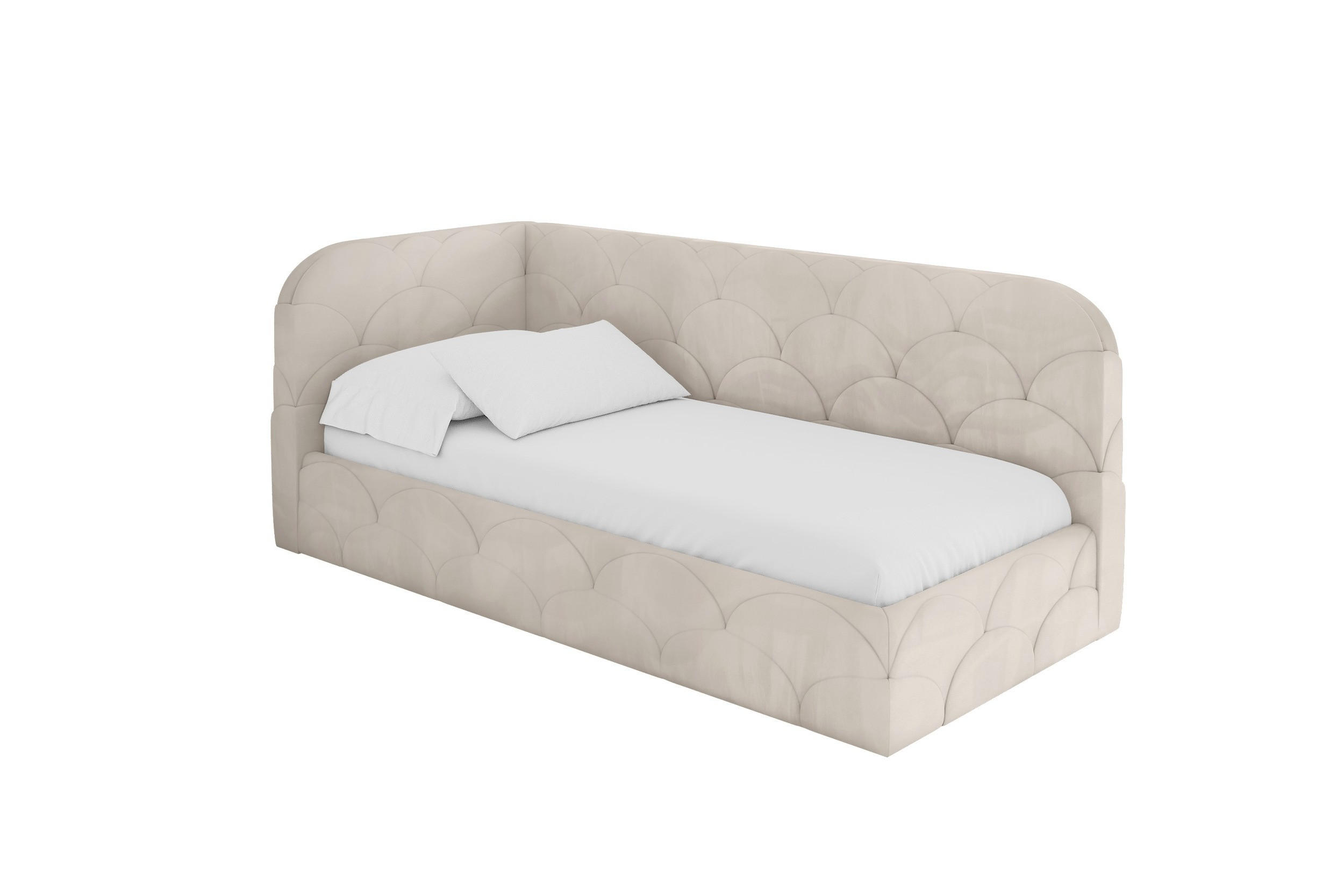 ALTDECOR JEDNOLŮŽKOVÁ POSTEL pro mládež s úložným prostorem a matrací H3/H4, vpravo - ELRY 100x200 béžová