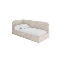 EINZELLBETT Jugendbett mit Bettkasten, Rechts - ELRY 100x200 Beige - Sandfarben, Holzwerkstoff/Textil (100/200cm) - ALTDECOR