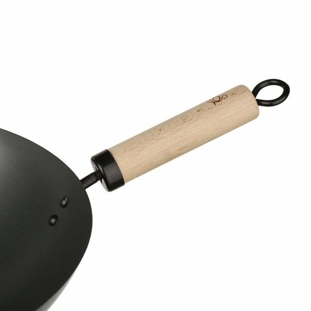 STAHLWOK mit Holzgriff 35/35/9 cm - Schwarz, Metall (35cm) - 5five Simply Smart